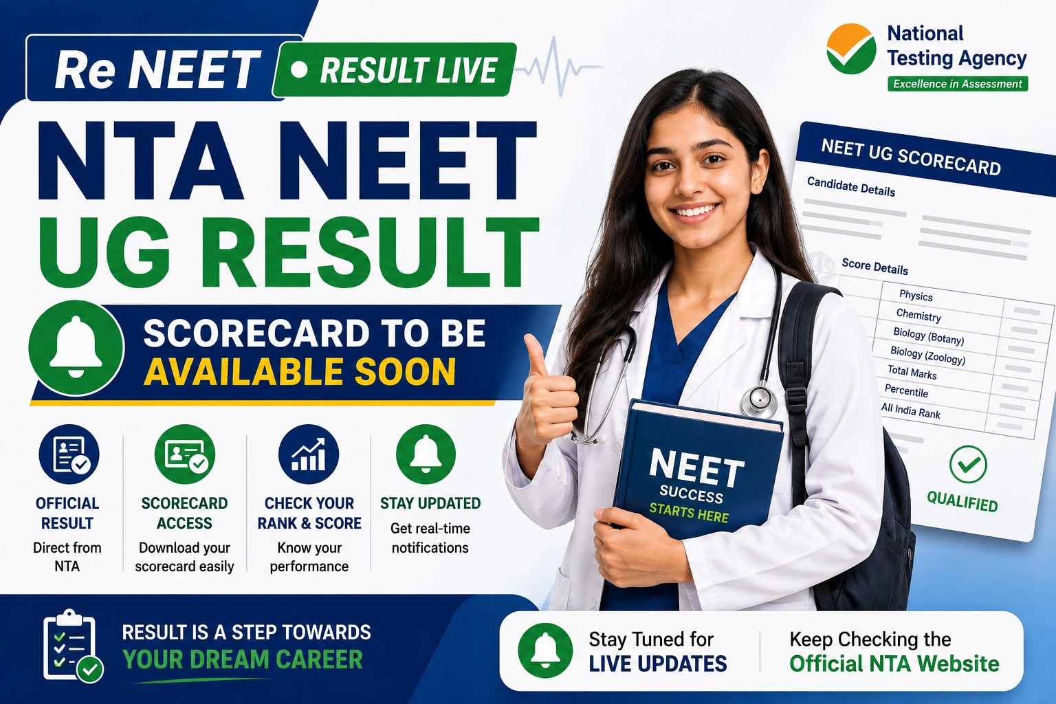 Re NEET 2026 Result Live-NTA NEET UG 2026 Scorecard to be Available Soon